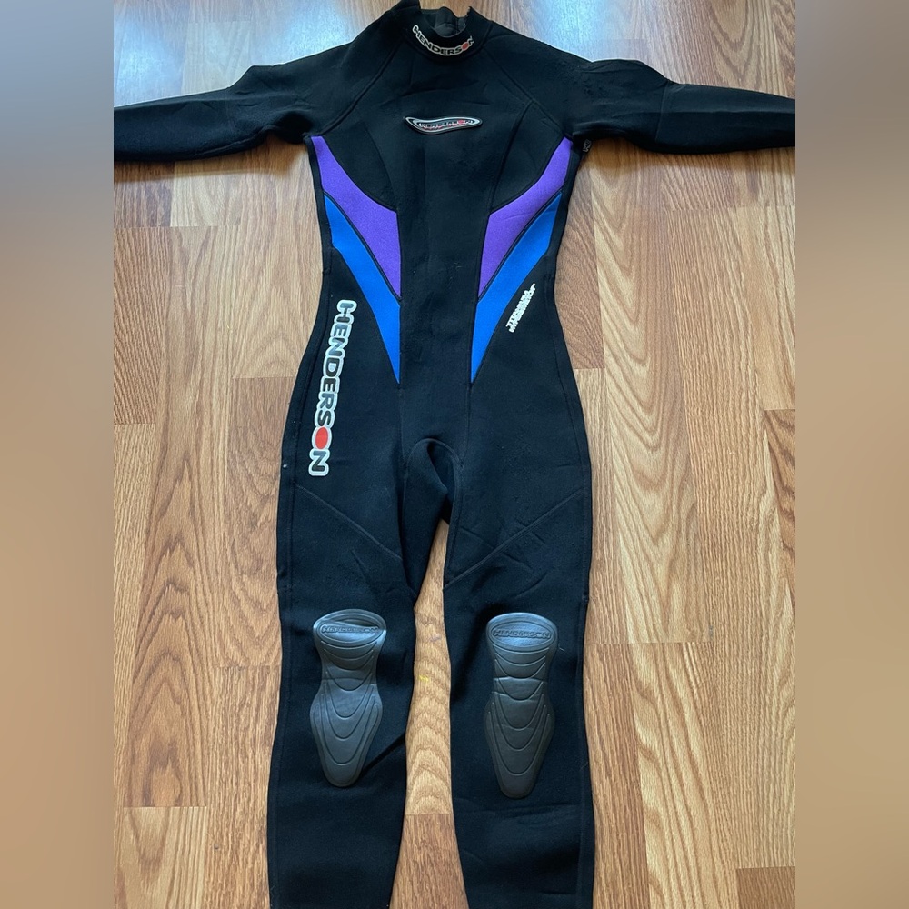 Adult One Piece Wetsuit - Black, Blue, and Purple LEVEL 3
